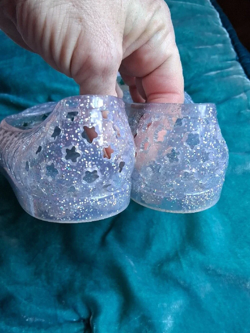Old Navy Clear Lavender Glitter Jelly Flats